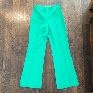 Alice + Olivia Vibrant Green Flare Pants